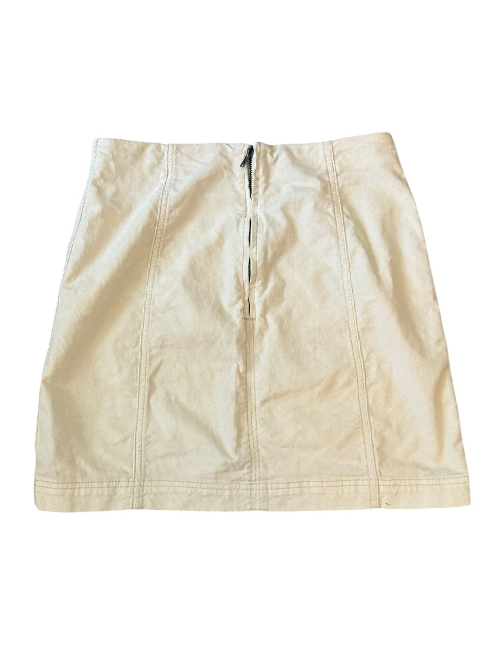 Free People Cream A-Line Stitch-Panel Mini Skirt - Picture 2 of 6